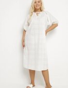 melya by melody Rochie Albă de bumbac Oversize cu legătură la gât Tolanea