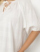melya by melody Rochie Albă de bumbac Oversize cu legătură la gât Tolanea