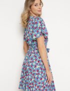 melya by melody Rochie Albastră Cloș cu elastic în talie cu centură suplimentară Ellandera