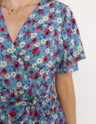 melya by melody Rochie Albastră Cloș cu elastic în talie cu centură suplimentară Ellandera