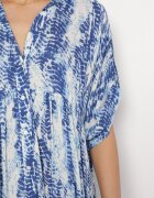 melya by melody Rochie Albastră cu bust tip cămașă din Viscoză cu Model Abstract Navila