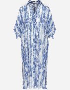 melya by melody Rochie Albastră cu bust tip cămașă din Viscoză cu Model Abstract Navila
