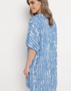 melya by melody Rochie Albastră din Bumbac și In cu Guler Bumstolia