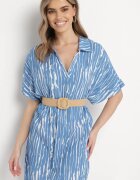 melya by melody Rochie Albastră din Bumbac și In cu Guler Bumstolia