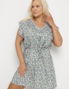 melya by melody Rochie Albastră din Viscoză cu Flori cu Cordon și Broderii Nelindia