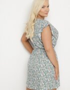 melya by melody Rochie Albastră din Viscoză cu Flori cu Cordon și Broderii Nelindia