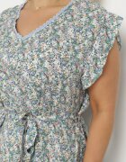 melya by melody Rochie Albastră din Viscoză cu Flori cu Cordon și Broderii Nelindia
