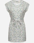 melya by melody Rochie Albastră din Viscoză cu Flori cu Cordon și Broderii Nelindia
