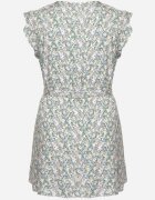 melya by melody Rochie Albastră din Viscoză cu Flori cu Cordon și Broderii Nelindia