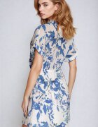 melya by melody Rochie Albastru-Alb Cambrată cu partea de sus tip cămașă cu imprimeu abstract Namselle