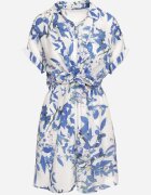 melya by melody Rochie Albastru-Alb Cambrată cu partea de sus tip cămașă cu imprimeu abstract Namselle