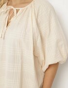 melya by melody Rochie Bej din Bumbac Oversize cu legătură la gât Tolanea