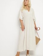 melya by melody Rochie Bej din viscoză cu in cu croială liliac cu șnur Tolureia