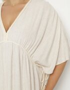 melya by melody Rochie Bej din viscoză cu in cu croială liliac cu șnur Tolureia