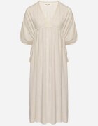 melya by melody Rochie Bej din viscoză cu in cu croială liliac cu șnur Tolureia