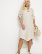 melya by melody Rochie Bej din Viscoză și In Tip cutie Asimetrică Toliria