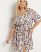 melya by melody Rochie cămașă Albastră din Viscoză Decorată cu o legătură Edirilira