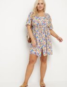 melya by melody Rochie cămașă Albastră din Viscoză Decorată cu o legătură Edirilira
