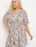melya by melody Rochie cămașă Albastră din Viscoză Decorată cu o legătură Edirilira