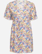 melya by melody Rochie cămașă Albastră din Viscoză Decorată cu o legătură Edirilira