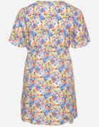 melya by melody Rochie cămașă Albastră din Viscoză Decorată cu o legătură Edirilira
