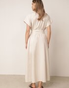 melya by melody Rochie-cămașă din bumbac cu curea în talie și buzunare Semilea Bej