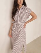 melya by melody Rochie-cămașă din bumbac fără mâneci cu curea tip cravată Egiera Maro