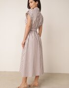 melya by melody Rochie-cămașă din bumbac fără mâneci cu curea tip cravată Egiera Maro