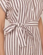 melya by melody Rochie-cămașă din bumbac fără mâneci cu curea tip cravată Egiera Maro