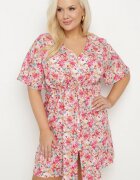 melya by melody Rochie Cămașă Fucsia cu Viscoză Decorată cu Legătură Edirilira