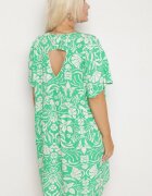 melya by melody Rochie cu croială dreaptă Verde din Viscoză cu Flori cu nasturi Liramiree