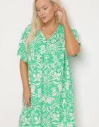melya by melody Rochie cu croială dreaptă Verde din Viscoză cu Flori cu nasturi Liramiree