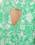 melya by melody Rochie cu croială dreaptă Verde din Viscoză cu Flori cu nasturi Liramiree