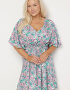 melya by melody Rochie mov din viscoză strânsă în talie cu flori Liranette