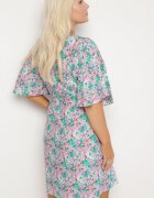 melya by melody Rochie mov din viscoză strânsă în talie cu flori Liranette