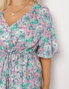 melya by melody Rochie mov din viscoză strânsă în talie cu flori Liranette