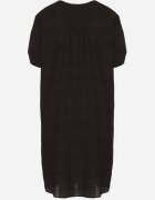 melya by melody Rochie Neagră De Bumbac Oversize cu Șnur la Gât Tolanea