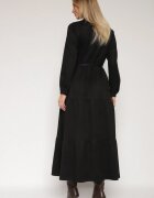 melya by melody Rochie Neagră Din viscoză Tip cămașă Cu croi evazat Cu curea Retirna