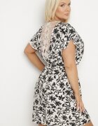 melya by melody Rochie neagră legată cu curea în talie cu dantelă Tolamira