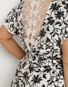 melya by melody Rochie neagră legată cu curea în talie cu dantelă Tolamira