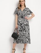melya by melody Rochie Neagră Stil Boho cu elastic în talie și ciucuri Wornima