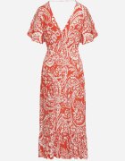 melya by melody Rochie Roșie în stil Boho cu elastic în talie și ciucuri Wornima