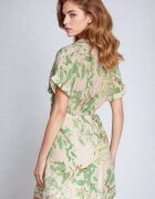 melya by melody Rochie Verde Cambrată cu Guler tip Cămașă cu Imprimeu Abstract Namselle