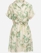 melya by melody Rochie Verde Cambrată cu Guler tip Cămașă cu Imprimeu Abstract Namselle