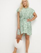melya by melody Rochie Verde Legată cu Centură în Talie cu Dantelă Tolamira