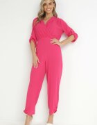 melya by melody Salopetă Lungă Fucsia cu Decolteu Petrecut Lauretia