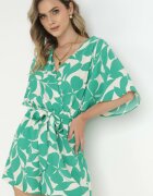 melya by melody Salopetă Verde cu pantaloni scurți și cordon legat Muana