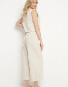 melya by melody Set Bej deschis din Bumbac Vestă și Pantaloni Decorat cu Broderie Sesitria