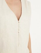 melya by melody Set Bej deschis din Bumbac Vestă și Pantaloni Decorat cu Broderie Sesitria
