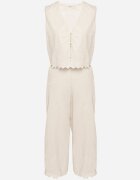 melya by melody Set Bej deschis din Bumbac Vestă și Pantaloni Decorat cu Broderie Sesitria